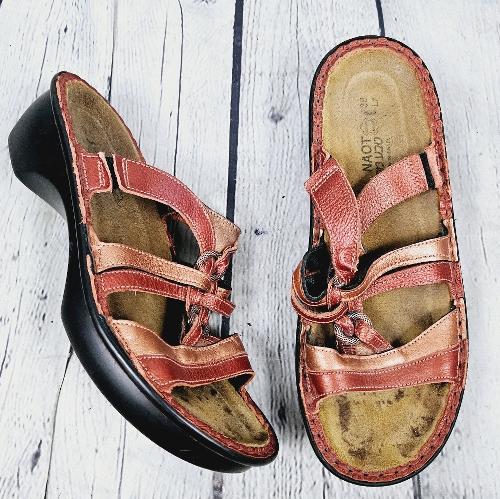 NAOT | leather strappy slipon heeled sandals